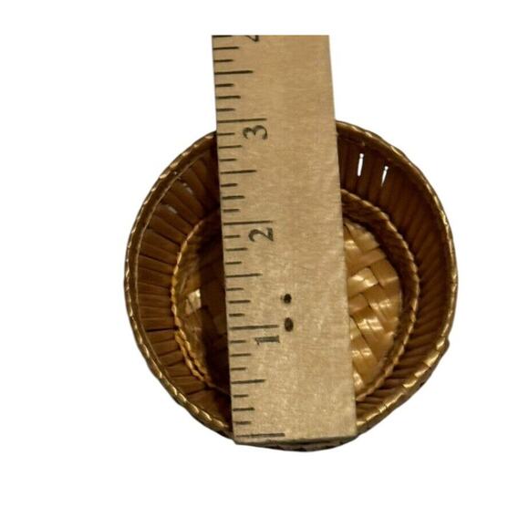 Boho Weaved Trinket Basket Box Traditional Handmade Mini Jewelry Box Bamboo (?) - Picture 4 of 8